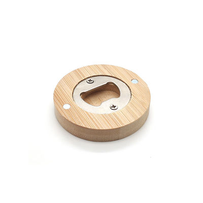 Dụng cụ mở chai kim loại bằng tre có nam châm - Nam châm tủ lạnh bằng gỗ tròn