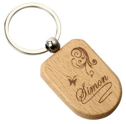 Chữ khắc Keychain gỗ cá nhân hóa thân thiện với môi trường tùy chỉnh