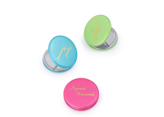 Macaron Khuyến mại Gương bỏ túi Mỹ phẩm Gương đựng Túi xách Nhỏ gọn PU