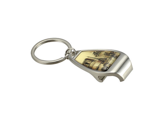 Dụng cụ mở chai rượu bằng kim loại Epoxy Doming Keychain Hợp kim kẽm cổ điển