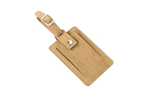 Thẻ hành lý du lịch hạt gỗ Da thật PU