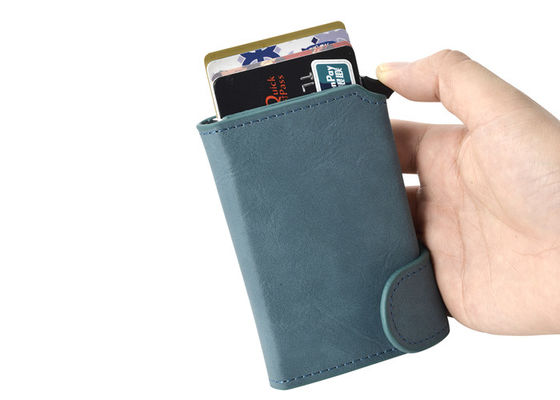 Ví tổ chức thẻ tín dụng RFID Chèn nhôm in UV bằng da PU