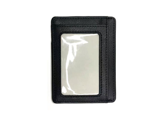Hình chữ nhật Da 97mm Màu đen Ví tổ chức thẻ tín dụng Logo tùy chỉnh Chủ thẻ 20g