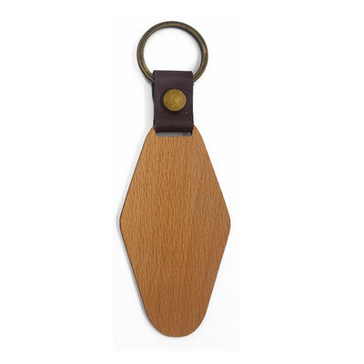 Móc khóa gỗ hình thoi tùy chỉnh 14g Watel Walnut khắc cá nhân