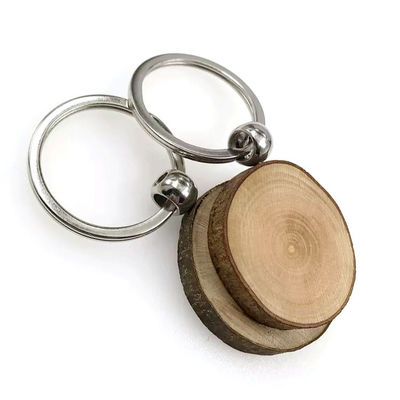 Khắc móc khóa gỗ tròn đơn giản thủ công tự nhiên thân thiện với môi trường và mộc mạc