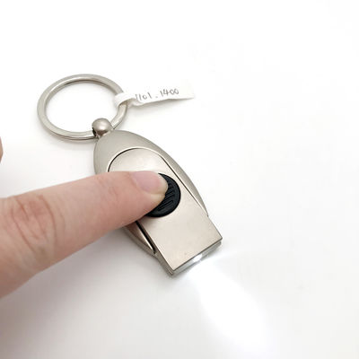 Máy cầm khóa kim loại bạc để quảng bá với logo tùy chỉnh trong kết thúc bạc