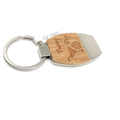 Nhựa gỗ khắc cá nhân Keychain Eco Friendly Hòn quà trang trí với gỗ tự nhiên vẻ đẹp