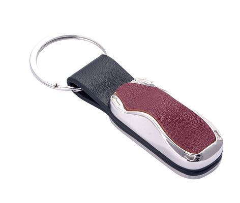 Cá nhân hóa cổ điển Top Grain Da Keychain trong nhiều màu sắc thiết kế tùy chỉnh