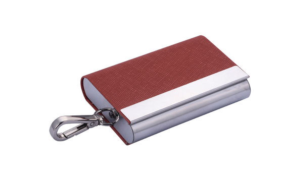 Slim Metal và PU Snap Closure Card Holder Organizer