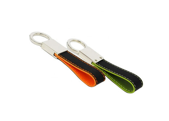 Khâu kim loại Snap Hook Key Ring 7mm Debossing Giá đỡ chìa khóa ô tô bằng da