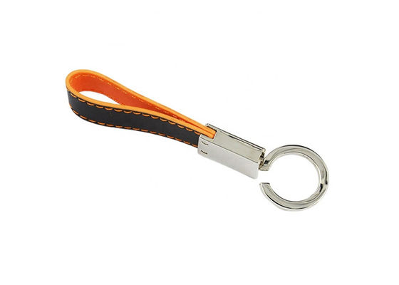 Khâu kim loại Snap Hook Key Ring 7mm Debossing Giá đỡ chìa khóa ô tô bằng da
