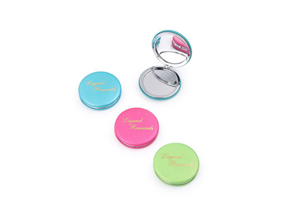 Macaron Khuyến mại Gương bỏ túi Mỹ phẩm Gương đựng Túi xách Nhỏ gọn PU