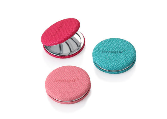 Gương bỏ túi PU mỹ phẩm có thể gập lại Mẫu dệt có độ dày 72mm