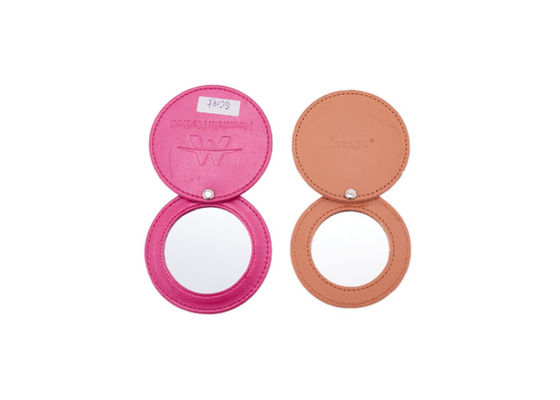 35g Gương bỏ túi mỹ phẩm có thể xoay một mặt Da PU để quảng cáo