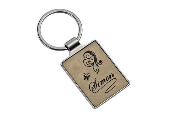 Khắc Laser Logo Dây đeo chìa khóa bằng da 55mm 4mm Quảng cáo vòng chìa khóa màu hồng