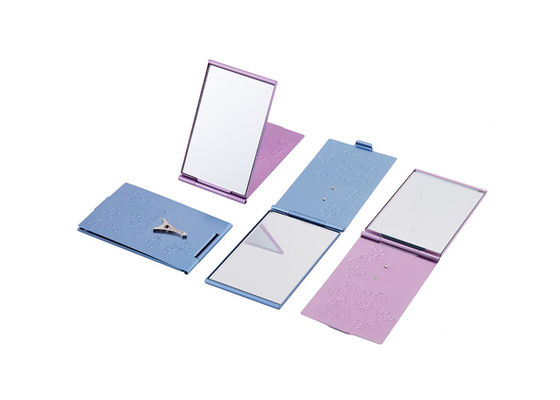 Gương bỏ túi mỹ phẩm bằng nhôm màu tím 60mm Gương ví nhỏ