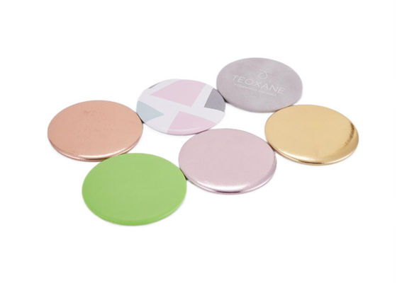 Gương trang điểm bằng kính ABS có thể gập lại 11mm Gương tròn nhỏ gọn Logo Da PU