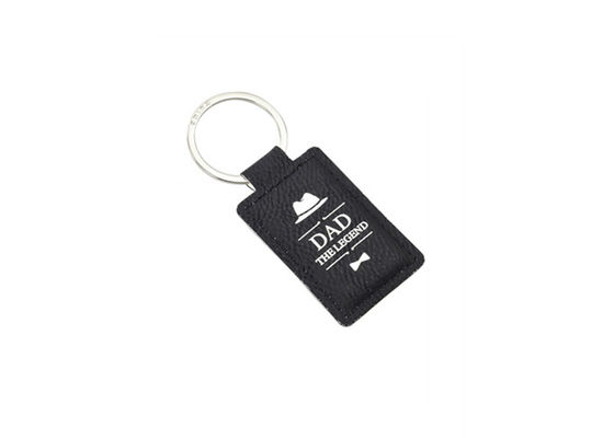 Dây chuyền chìa khóa bằng da PU hình chữ nhật Logo laser Giá đỡ chìa khóa bằng da cổ điển dày 3mm