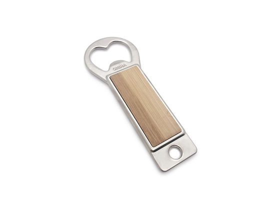 Móc khóa kim loại hình chữ nhật được cá nhân hóa Biểu tượng mở nắp bằng gỗ Epoxy Doming