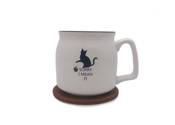 Bộ lót ly màu nâu Bộ lót ly hình tròn bằng da PU