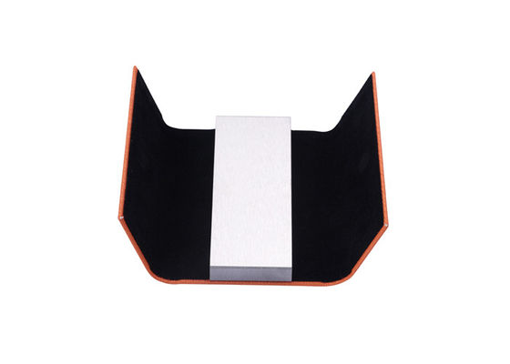 Debossing Name Card Chủ thẻ từ tính Đóng bằng hợp kim kẽm Pu Leather Chủ thẻ