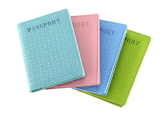 Weave Passport Cover Leather PU Wallet Hình chữ nhật Màu Pantone