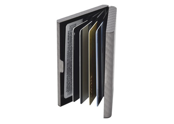 Ví tổ chức thẻ tín dụng bằng sợi carbon Ví RFID Da chặn bằng nhôm