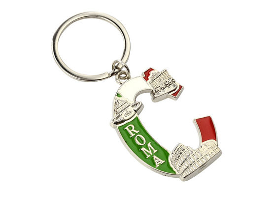 Hình dạng chữ cái lưu niệm Móc khóa kim loại dễ thương Chìa khóa màu tùy chỉnh