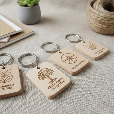 Giá tốt Giao diện thân thiện với môi trường Keychain gỗ khắc kích thước tiêu chuẩn thiết kế tùy chỉnh món quà hoàn hảo cho các chiến dịch và khách hàng tặng quà trực tuyến
