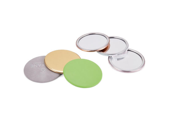 Giá tốt Gương trang điểm bằng kính ABS có thể gập lại 11mm Gương tròn nhỏ gọn Logo Da PU trực tuyến