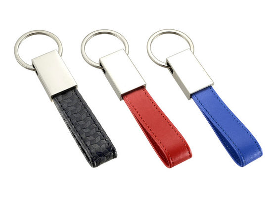 Giá tốt Dây đeo chìa khóa bằng da PU Kẽm Hợp kim dập nổi Logo Giá đỡ chìa khóa nhỏ Dây đeo bằng da trực tuyến